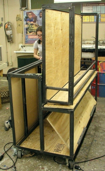 Mixer cart folded up