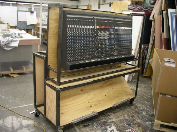 Mixer in folded up position